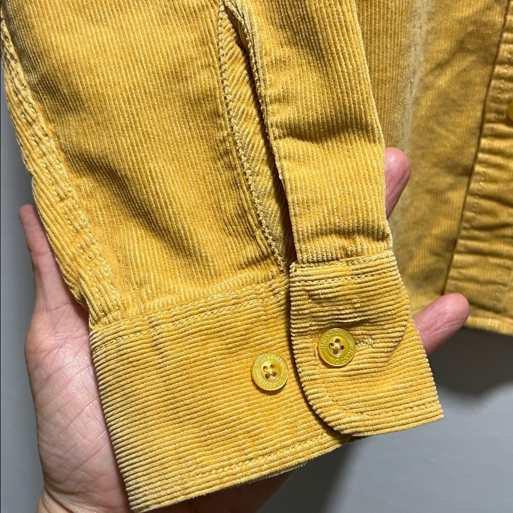 BRIXTON Archie Corduroy Button Down LS Shirt Nugget Gold Men's M - Picture 5 of 9